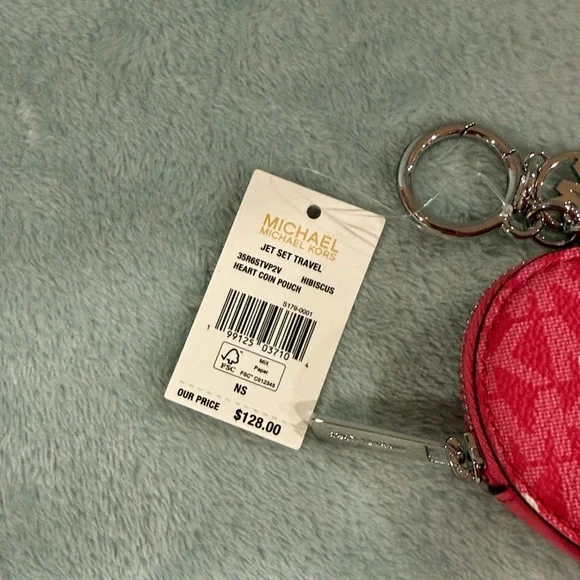 Michael Kors Pink Heart Coin Pouch - Picture 4 of 9